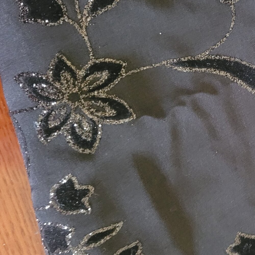 Black Sequin Brocade Fabric- 3 yards